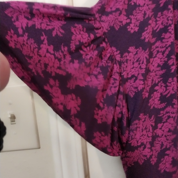 Ava & Viv 4X purple floral soft knit top - Picture 3 of 5